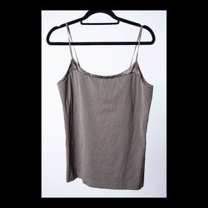 Banana Republic Womens Gray Brown Satin Trim Cami Tank Top XL
